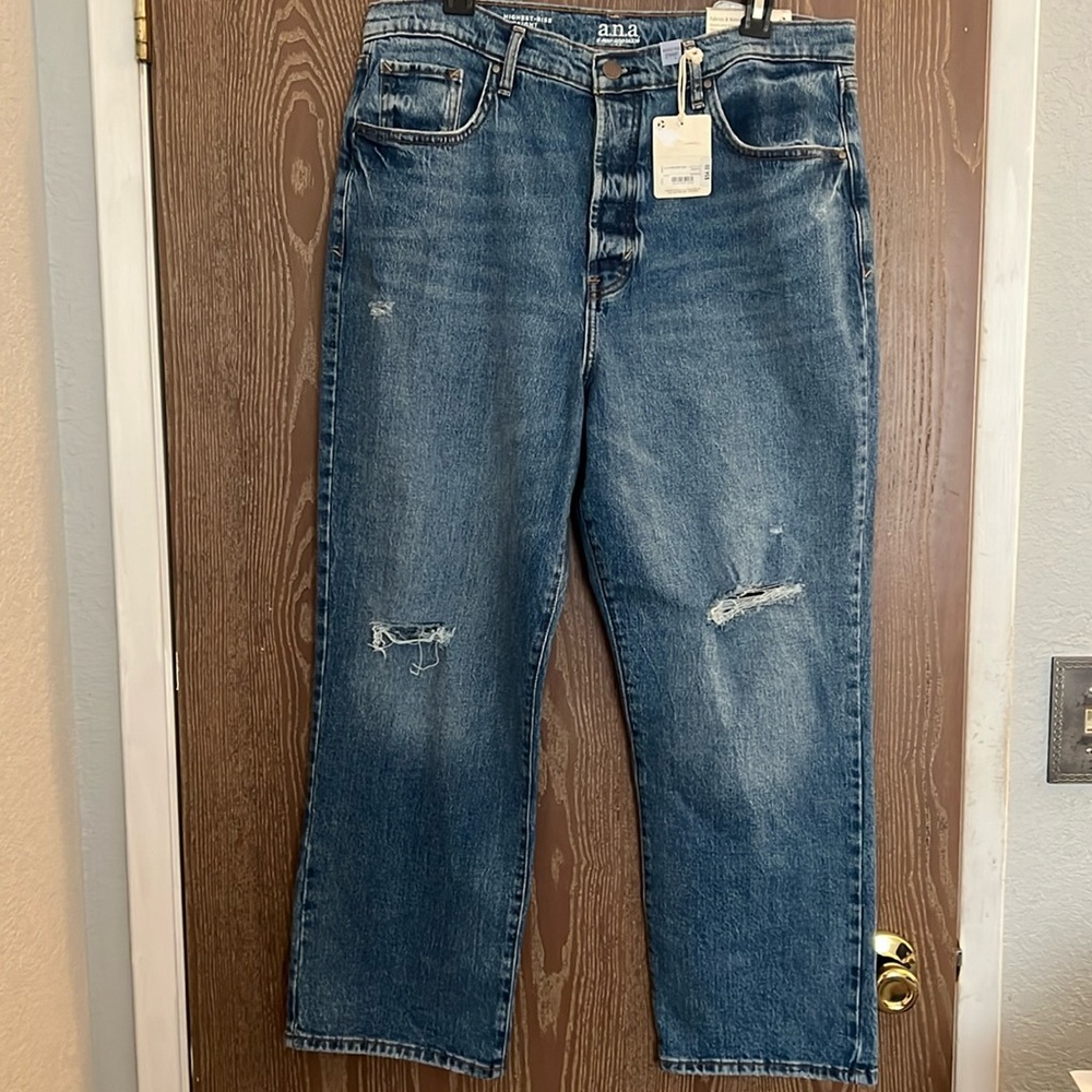 A.N.A. High rise straight jeans size size 14